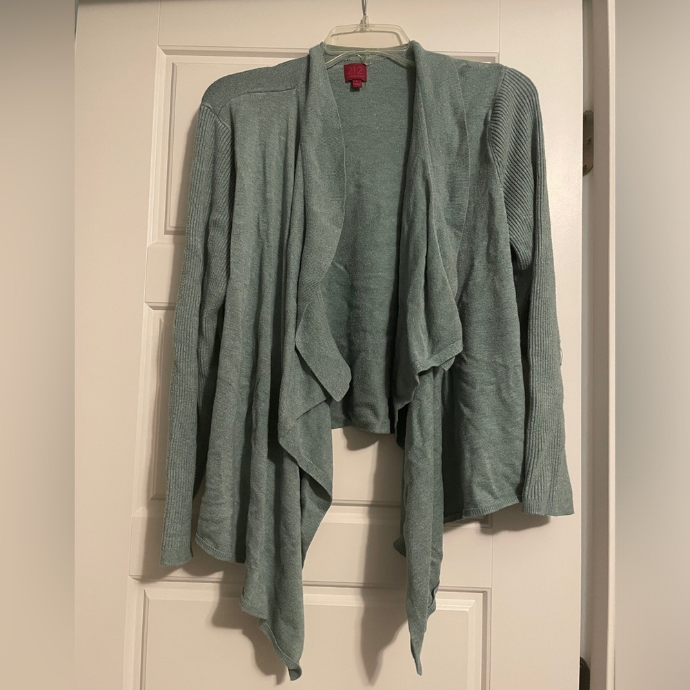 L sage green cardigan